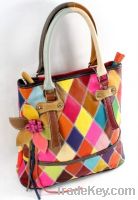 Sell woven argyle Handmade DIY Lily Genuine Leather art women handbag
