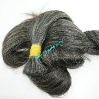 Ponytail Straight, wave Grey virgin human hair smooth