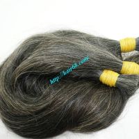 Bulk Straight, wave Gray remy hair extensions soft