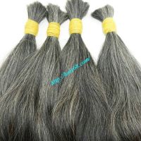 Ponytail Straight, wave Grey natural hair extensions smooth