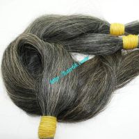 Ponytail Straight, wave Grey remy natural hair smooth