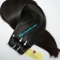 weft Straight, Wave natural hair extensions Color black, dark smooth