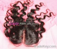 Lace top closure hair with loose wave, swiss lace