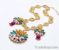 Sell Luxurious flower rhinestone pendant statement necklace gorgeous Swarov