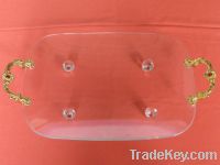 Sell Rectangle Glass Plate With Handle