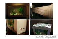 Mini Glass Fish Tank with Pine Wood Frame