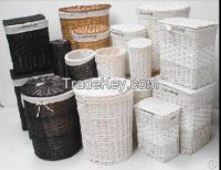 Wicker & Willow Laundry Basket With Fabric Liner in  Set Of 3 Pcs.