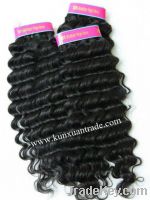 Sell Remy Hair Deep Wave Human Hair Extensions