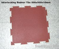 Interlocking rubber tile