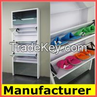 Chinese manufacture shoe cabinet rack with mirror