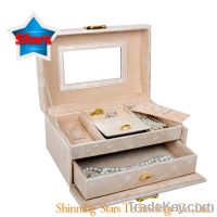 Sell Purple Up-class Leather Handle Jewelry Box