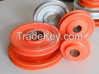 pulleys on glazing line, glazing line pulleys, ceramic tile pulleys, cast iron pulleys