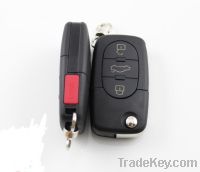 Uncut Folding Flip Remote Key Case Auto Transponder key For AUDI