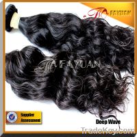 Sell blonde deep wave hair weft