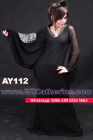 Hot Sexy See-through Black Maxi Abaya Dress