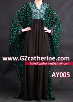 Latest Fashion Beading Bat Sleeves Maxi Dubai Abaya Dresses