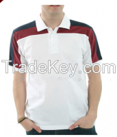 2014 Mens 100% cotton T-shirt Polo lollar insert color fabric