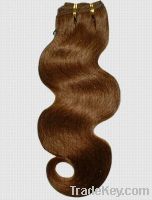 Sell Human remy hair weaving body wave brown 18"