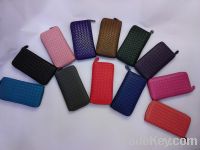 Sell fashion woven leather wallet high quality with reasonable price