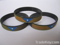 Sell custom debossed flat silicone bracelet