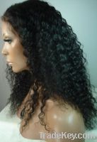 Sell human hair wig, jerry curl wig