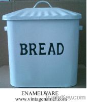 vintage enamel bread bin