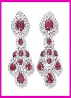4.50ct diamond Ruby Earring