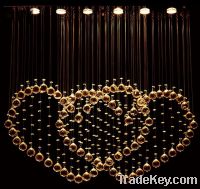 Dobule Hearts shaped Crystal Led Ceiling Pendant Lights Spotlights