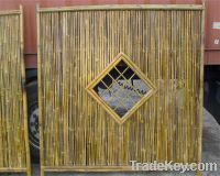 Bamboo fence panel with V lattice