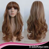 Sell long wave brown wigs synthetic hair from Yuanying