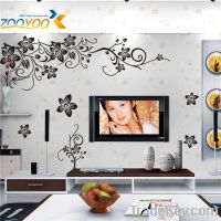 Sell ZY027 Black Flowers Wall Stickers For Bedroom Decoration