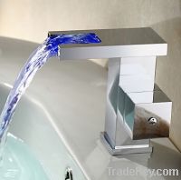 LED Chrome Finish Waterfall Bathroom Water Tap, FM-1401-02