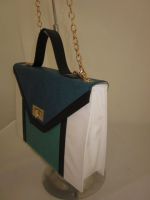 Sell top-handle colorblock satchel