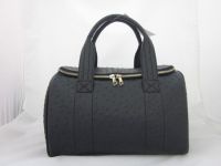 Sell double-zip pullers ostrich embossed PU satchel
