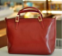 Sell genuine leather tote bag fashion handbag with buckle straps