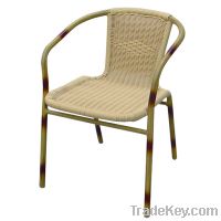 Powder coating alum tube round wicker chairs