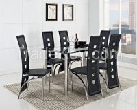Modern Dining Sets One Glass Dining Table Match Six Dining Chairs