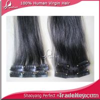 Sell Wholesale quality grade 100% Brazilian human hair clip in hair extensi