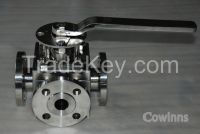 Zirconium thre-way plug valve