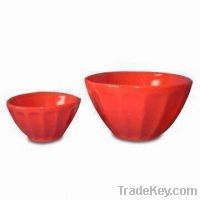 Stoneware Embossed Mixing Bowl Set with Red, with FDA, CPSIA and CA65