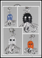 Fashion , Animal, Special, Octopus Charms, 925 Silver Charms, Pendants