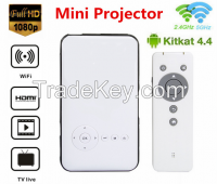1080P Android DLP LED Full HD Pico Mini Projector D02 with wifi miracast