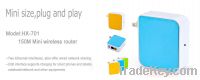 HX-701 150Mbps wireless N mini wifi router is pocket router design