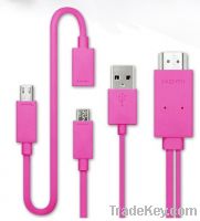 Sell MHL cable micro usb to hdmi for Samsung galaxy with charger