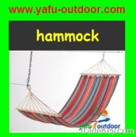 Polyester hammock with wooden bar