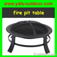 Steel fire pit table black