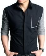 Black with gray arm color cotton shirt