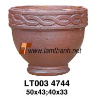 Brown High Fired Ancient Outdoor Pot