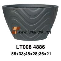 Well Design Poly Stone Pot With Pattern