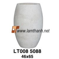 Grey Blaste Vietnam Pottery Poly Vase